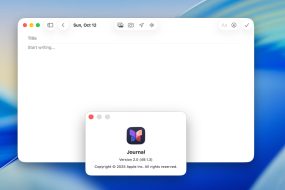 Journal app window open on a Mac desktop