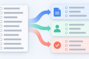 Concept illustration of a long Reminders list grouped into three useful sections